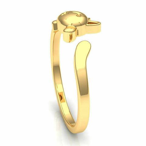 22k Solid Yellow Gold Ladies Jewelry Elegant Simple Cat Band Ring CGR82 - Royal Dubai Jewellers