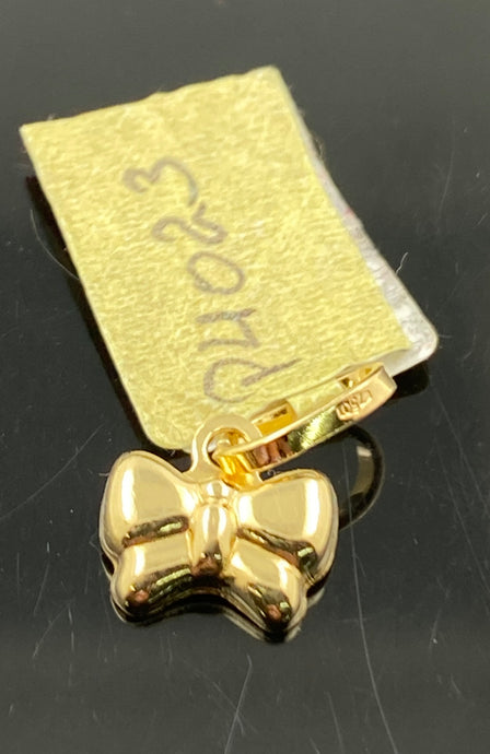 18K Solid Gold Bow Pendant P4023 - Royal Dubai Jewellers