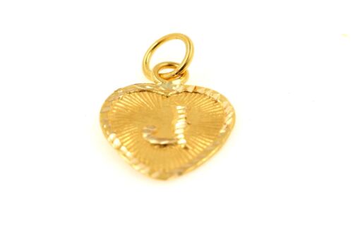 22k 22ct Solid Gold Charm Letter J Pendant Heart Design p1198 ns - Royal Dubai Jewellers