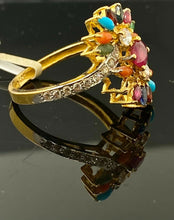 22k Ring Solid Gold Ladies Jewelry Classic Design With Color Stones R2337zz - Royal Dubai Jewellers