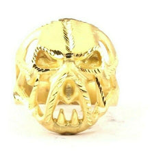 22k Ring Solid Gold ELEGANT Charm Mens Classic Skull SIZE 10 "RESIZABLE" r2197 - Royal Dubai Jewellers