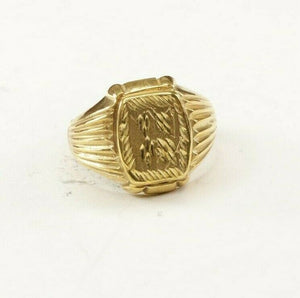 22k Ring Solid Gold ELEGANT Charm Mens Leaf Band SIZE 9.50 "RESIZABLE" r2439 - Royal Dubai Jewellers