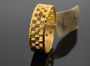 22k Ring Solid Gold Ring Ladies Jewelry Modern Filigree Design Band R1699 - Royal Dubai Jewellers