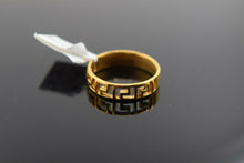 22k Ring Solid Gold Elegant Italian Pattern Design Ladies Ring Size R2078 mon - Royal Dubai Jewellers