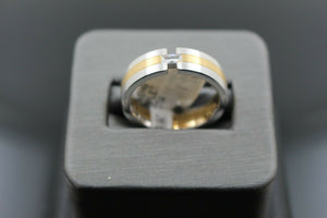 18k Solid Gold Elegant Ladies Modern Zirconia Shiny Finish Band Ring R9432m - Royal Dubai Jewellers