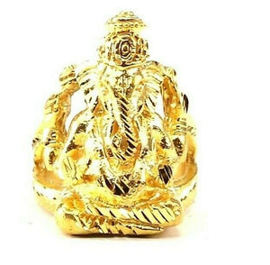 22k Ring Solid Gold ELEGANT Charm Classic Ganesh SIZE 6.5 "RESIZABLE" r2193 - Royal Dubai Jewellers