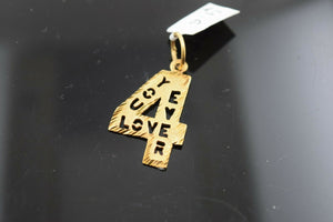 22k Pendant Solid Gold ELEGANT Simple Diamond Cut Forever Pendant P2006 - Royal Dubai Jewellers