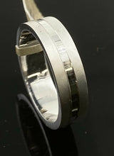 18k Ring Solid Gold Simple Single Channel With Sand Blasting Unisex Band R2371 - Royal Dubai Jewellers