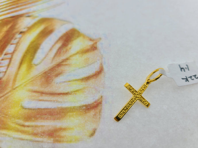 22K Solid Gold Cross Pendant P3605 - Royal Dubai Jewellers