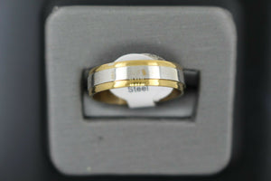 18k Solid Gold Elegant Ladies Modern Shiny Matte Finish Ring R9315m - Royal Dubai Jewellers