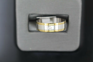 18k Solid Gold Elegant Ladies Modern Zirconia Shiny Finish Band Ring R9245m - Royal Dubai Jewellers