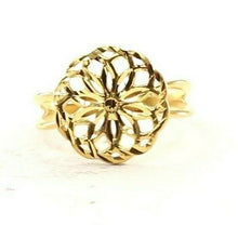 22k Ring Solid Gold Elegant ROUND Flower Floral Ladies Ring Size R2051 mon - Royal Dubai Jewellers