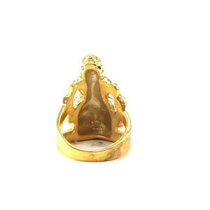 22k Ring Solid Gold ELEGANT Charm Classic Ganesh SIZE 6.5 "RESIZABLE" r2193 - Royal Dubai Jewellers