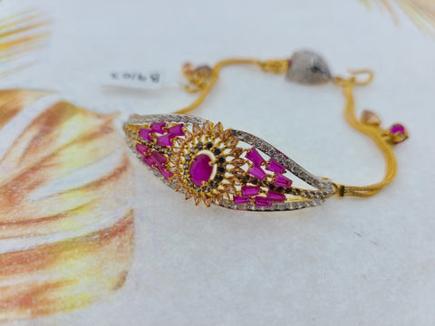22K Solid Gold Multicolored Zircon Bracelet B9103 - Royal Dubai Jewellers