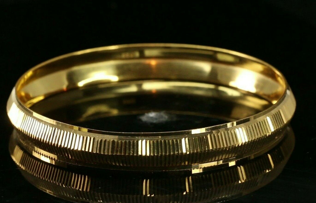 22k Bracelet Solid Gold Simple Charm Diamond Cut Men Design Size 2.75 inch B4218 - Royal Dubai Jewellers