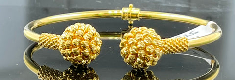 22k Bangle Solid Gold Elegant Charm Unique Exotic Design br5139 - Royal Dubai Jewellers