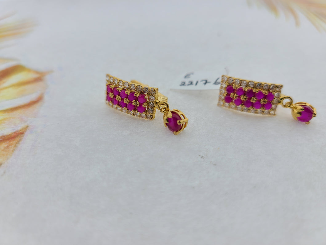 22K Solid Gold Zircon Clip On E22176 - Royal Dubai Jewellers