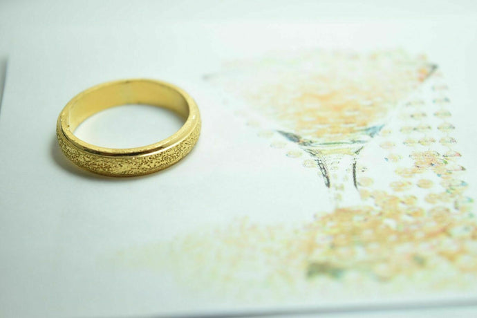 22k Band solid gold Elegant Wedding Band unisex with Sand Blast Finishing r68 - Royal Dubai Jewellers