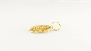 22k Pendant Solid Gold ELEGANT Simple Diamond Cut Geometric Pendant P2155mon - Royal Dubai Jewellers