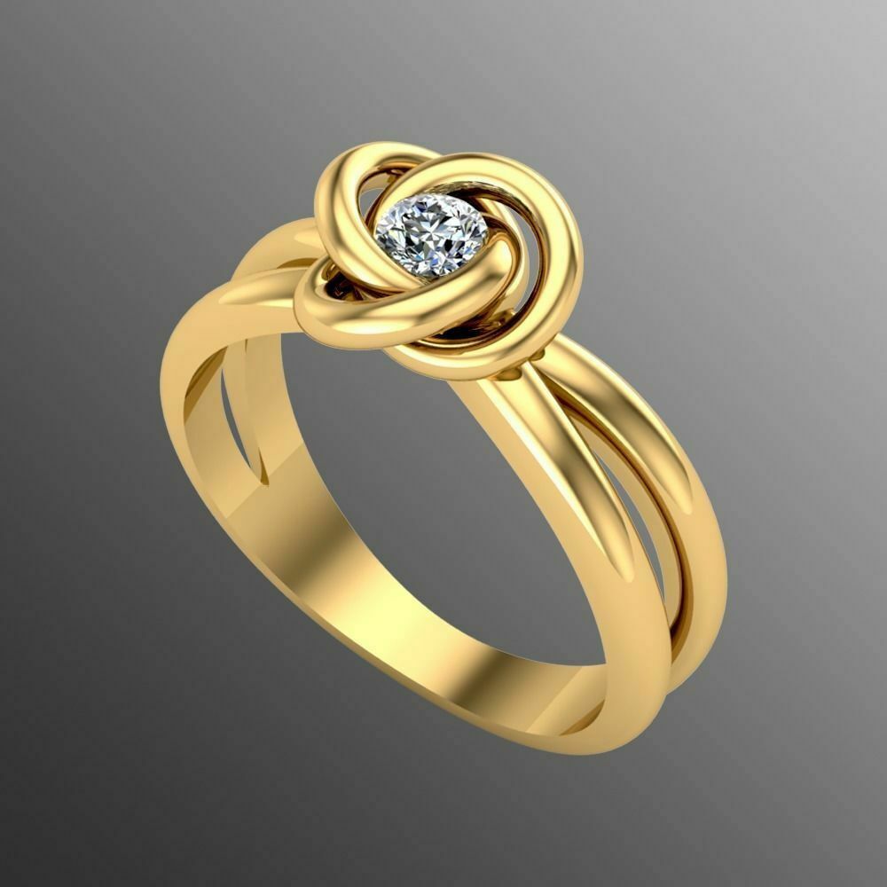 18k Ring Solid Yellow Gold Ladies Jewelry Elegant Simple Floral Twisted CGR67 - Royal Dubai Jewellers