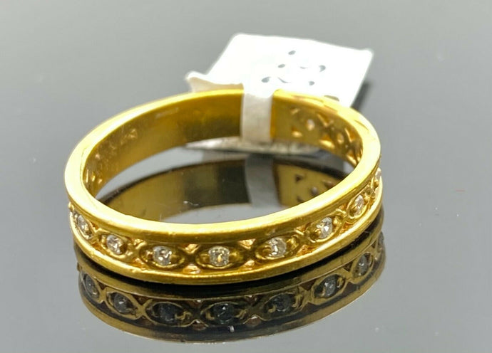 22k Ring Solid Gold ELEGANT Charm Ladies Stone Band SIZE 7 