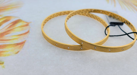 22k Solid Gold Elegant Matte Finish Bangle fdbg021 - Royal Dubai Jewellers