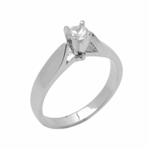 14k Solid Gold Elegant Ladies Modern Prong Round Solitaire Ring D2029v - Royal Dubai Jewellers
