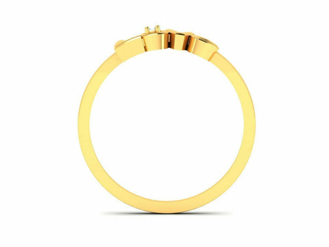 22k Ring Solid Gold Ladies Jewelry Modern Love Letter Band CGR38 - Royal Dubai Jewellers