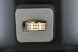 18k Solid Gold Elegant Ladies Modern Disc Finish Band Ring R9104m - Royal Dubai Jewellers