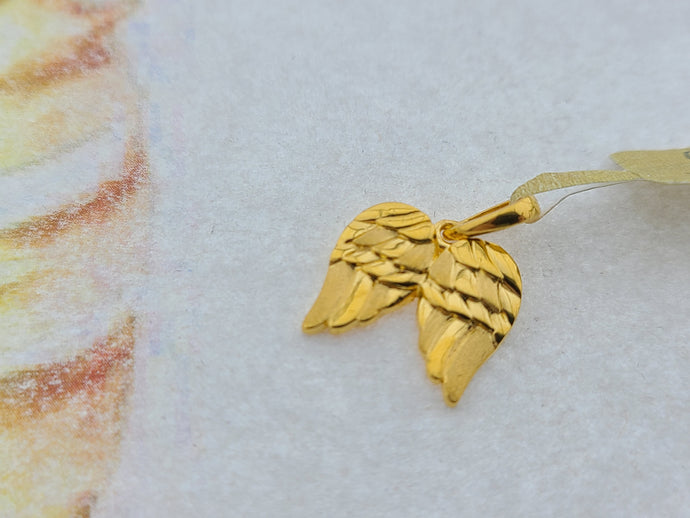 22K Solid Gold Angel Wings Pendant P5383 - Royal Dubai Jewellers