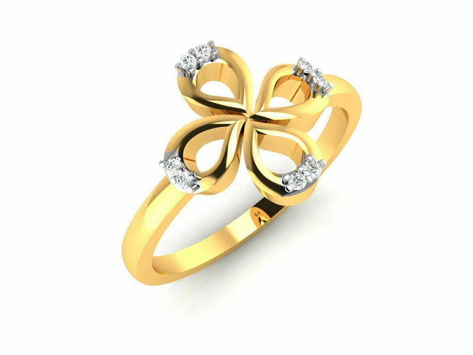 22k Ring Solid Gold Ladies Jewelry Modern Floral Design CGR28 - Royal Dubai Jewellers