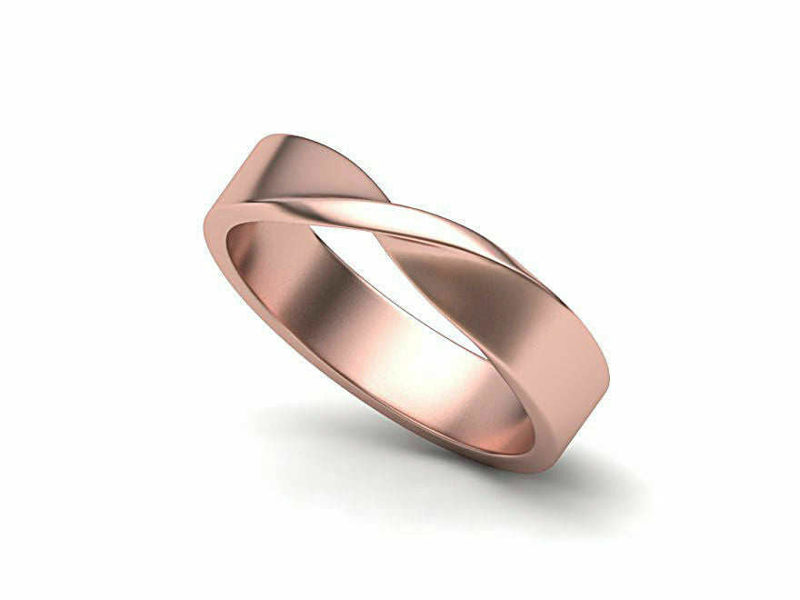 14k Ring Sold Rose Gold Ladies Jewelry Modern Front Twisted Design GR55R - Royal Dubai Jewellers