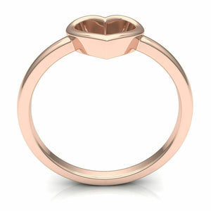 18k Ring Solid Rose Gold Ladies Jewelry Modern Heart Pattern CGR7R - Royal Dubai Jewellers