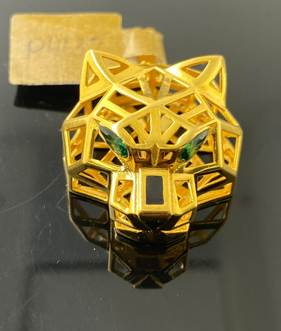 21K Solid Gold Unisex Panther Head Designer Pendant P4132 - Royal Dubai Jewellers