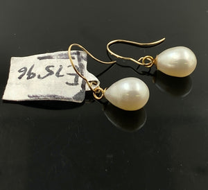 10 k Solid Gold Ladies Designer French Hook Pearl Earrings E7596 - Royal Dubai Jewellers