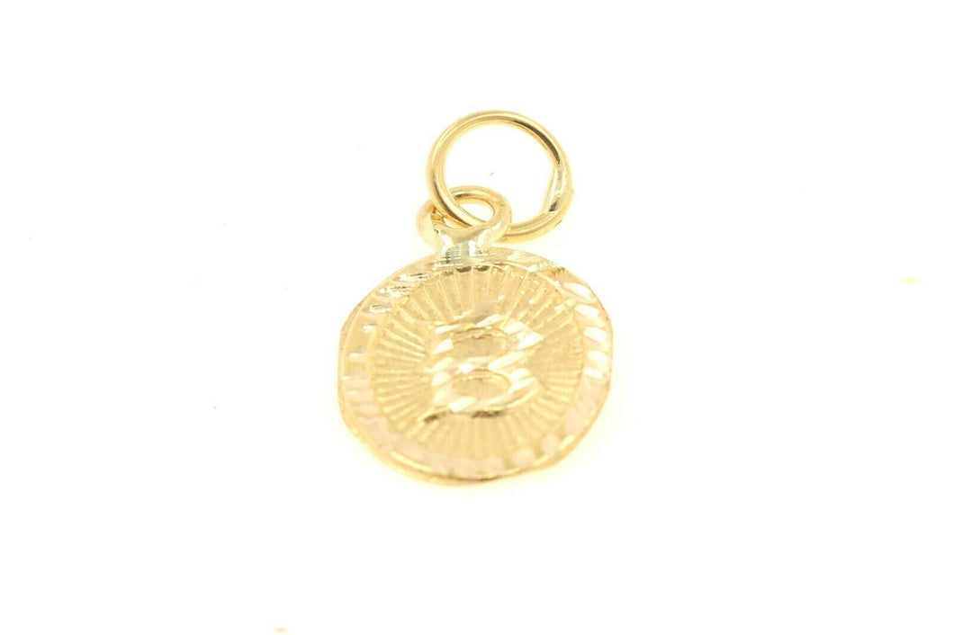 22k 22ct Solid Gold Charm Letter B Pendant Oval Design p1130 ns - Royal Dubai Jewellers