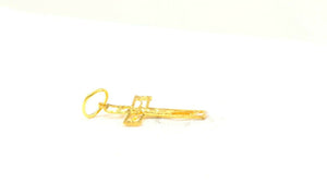 22k Pendant Solid Gold ELEGANT Simple Diamond Cut Crucifixion Pendant P2149mon - Royal Dubai Jewellers