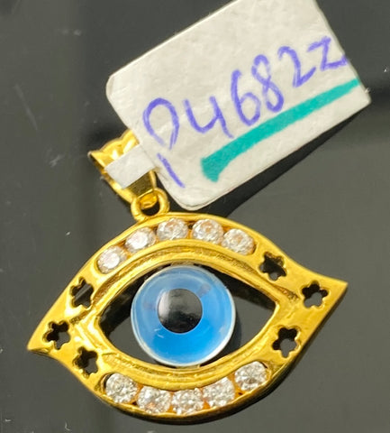 22K Solid Gold Evil Eye Pendant P4682z - Royal Dubai Jewellers