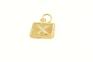 22k 22ct Solid Gold Charm Letter X Pendant Square Design p1126 ns - Royal Dubai Jewellers