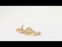 22k 22ct Solid Gold ELEGANT Simple Clip ON With Stones Design E6010