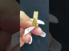 22k Ring Solid Gold ELEGANT Simple Infinity Star Design Men Band r2353