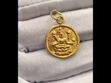 22k Solid Gold Lakshmi lakṣmi hindu Mahalakshmi goddess pendant charm p1056 ns
