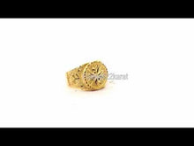 22k Ring Solid Gold Elegant Geometric Design Men Ring Size R2057 mon