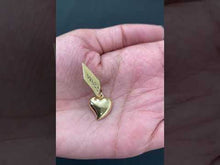 18k Solid Gold Curved Bottom Heart Pendant P3980