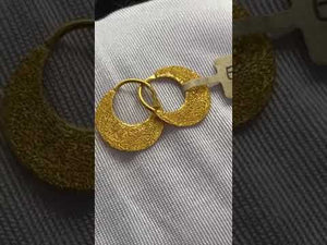 22k Earrings Solid Gold Men Jewelry Simple Nattiyan Geometric Design E6311