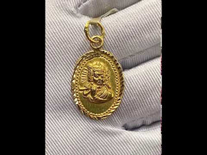 22k Solid Gold Lord Krishna krishan gopal OM OHM pendant locket charm P1041 ns