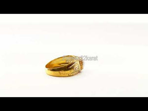 22k Ring Solid Gold ELEGANT Charm Mens Stone Band SIZE 10 "RESIZABLE" r2301