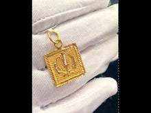 22k 22ct Solid Gold SIKH RELIGIOUS KHANDA ONKAR Pendant Diamond Cut p994 ns