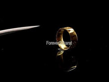 22k Ring Solid Gold ELEGANT Floral Print Geometric Band r2329