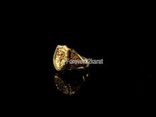 22k Ring Solid Gold ELEGANT Charm Classic Medieval Band "RESIZABLE" r2028mon